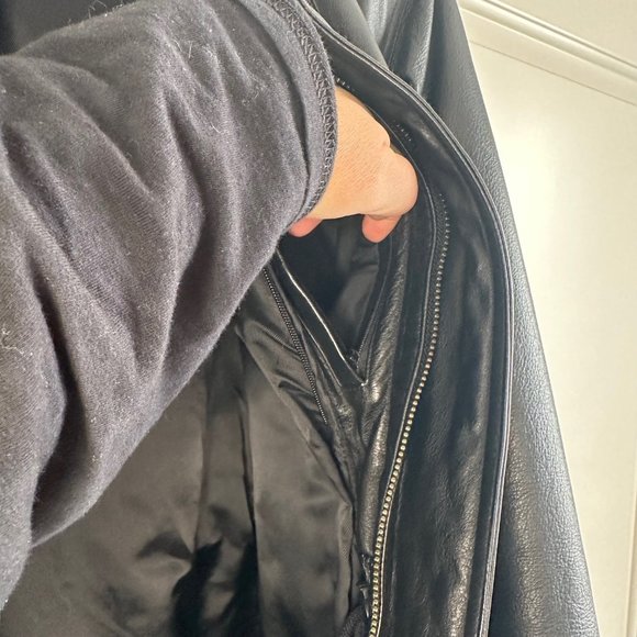 Vintage 90's Oversized Wilsons Leather Black Heavyweight Utility Jacket - Picture 11 of 14